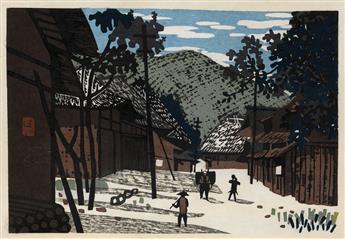 KIYOSHI SAITO Two color woodcuts.